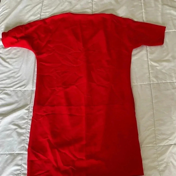 H Halston red side pockets mini dress - Picture 6 of 7